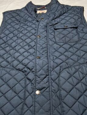 Brooks Brothers Men's Navy Blue Diamond Quilted Utility Vest Size XXL